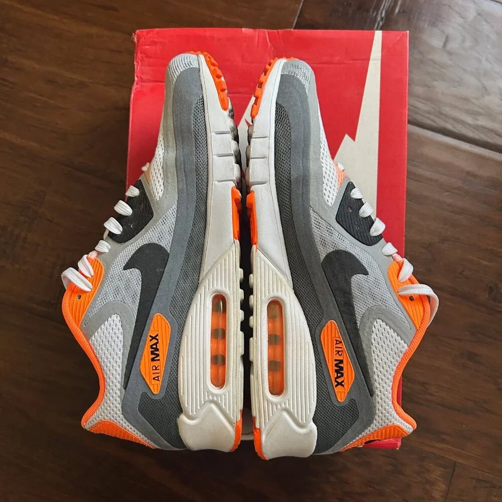 Nike Air Max 90 BR Breathe mens size 9 wolf grey and orange 644204-108 w/ box - Picture 11 of 11
